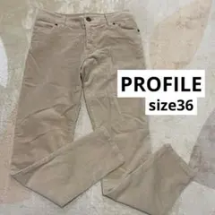 プロフィール カジュアルパンツ ユーデュロイパンツ ベージュ 茶系