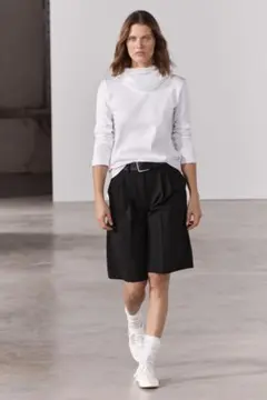 ZARA long wool blend bermuda shorts ショーツ