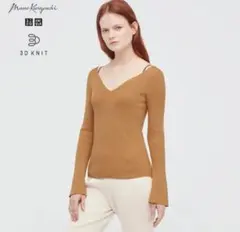ユニクロ【UNIQLO】マメクロゴウチ　サイズS　ブラウン系　3Dフレアスリーブ