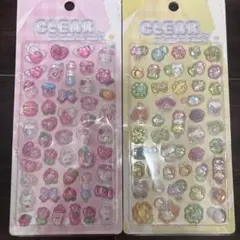 クリアぷくぷくキャンディシール うさぎ　ねこ