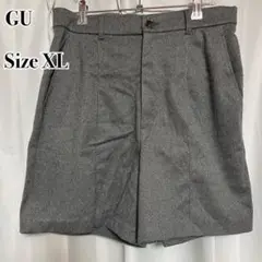 GU ジーユー ヘリンボーンショートパンツ グレー XL レディース
