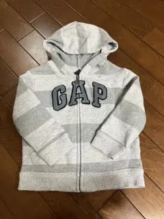 babyGap ジップアップパーカー 90cm グレー ボーダー