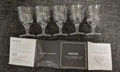 HOYA クリスタルグラス 5客セット ワイングラス ガラスグラス レトロ