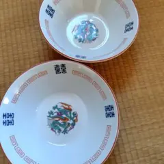 ラーメン鉢　2枚　大清乾隆年製他　昭和レトロ