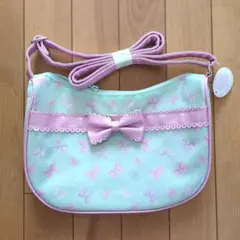 蝶柄リボン付きショルダーバッグ