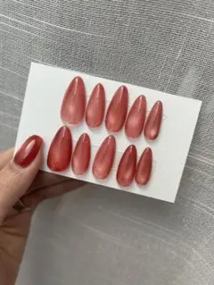 3児まま様専用♡ ハンドメイドネイルチップ　ボルドー　マグネット