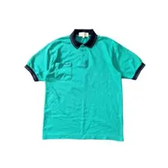 7SM1 ロゴ刺繍　90's半袖ポロシャツ　L グリーン　古着　used