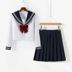 ✨新品✨Lサイズ セーラー服 上下セット 赤リボン 制服 女子高生 コスプレにも