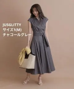 JUSGLITTY ノースリーブシャツワンピース