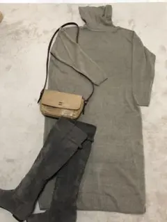 ⭐️★新品・未使用★タグ付　ニットロングワンピ　ベージュ