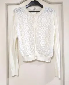 新品　Auntie Rosa 　カーディガン　アンティーローザ　レース　ホワイトのサムネイル