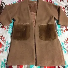 送料込最終値下★GU ノーカラーコート ファーポケット付