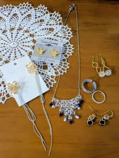 アクセサリー7点セット まとめ売り リング・ピアス・ネックレス・ヘアピン