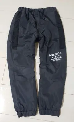 撥水 裏起毛 グレーブラックパンツ