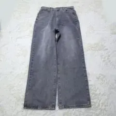 Vintage ワイドパンツ デニム ストレート グレー XL 色落ち 韓国