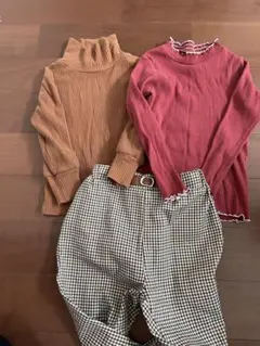 SHEIN BREEZE セット チェックパンツ 110 トップス2枚