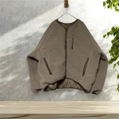 ボア ジップアップ オーバーサイズジャケット リバーシブル