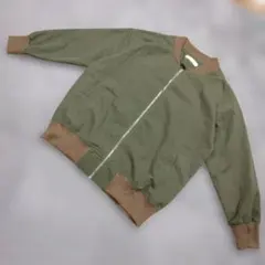 b3074 AIYISHANGFUSHI【L】薄手 ジャンパー カーキー