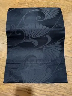 571 軽い黒帯　喪帯金　アンティーク　名古屋帯　半幅帯　袋帯　夏帯　レトロ