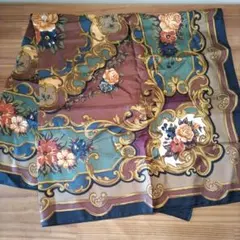 【正規品】Loredano 大判　花柄シルクスカーフ 日本製