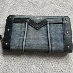 DIESEL デニム ラウンドファスナー 長財布のサムネイル