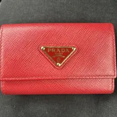 PRADA サフィアーノ キーケース レッド - メルカリ