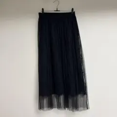 美品　Discoat 黒 レース ロングスカート