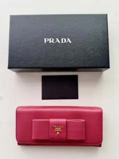 美品！PRADA長財布リボン♡パスケース付き - メルカリ