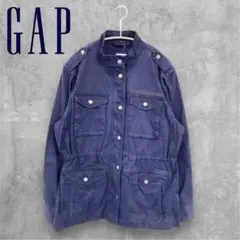 【GAP】ジャケット ネイビー ポケット付き 長袖 ハイネック M 紺