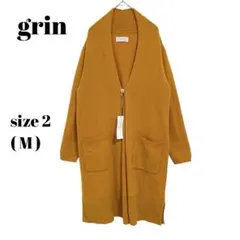 grin　タグ付 ロングカーディガン 定価16500円 ウール80% マスタードのサムネイル