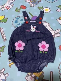 miki house デニムロンパース M80-90