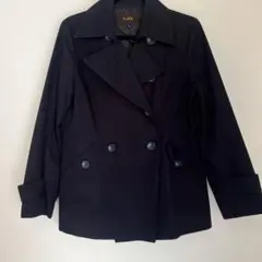 ネイビー ダブルブレスト トレンチコート