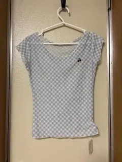 ギンガムチェック 半袖Tシャツ チェリー刺繍のサムネイル