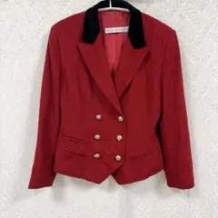 tricot COMME des GARCONS ノーカラージャケット 赤 M - メルカリ