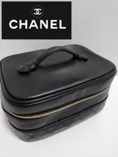 シャネル レザー 化粧ポーチ ブラック