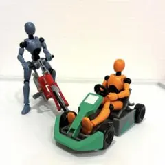 【可動フィギュア】素体ボディ２体&クルマ セット カプセルトイ