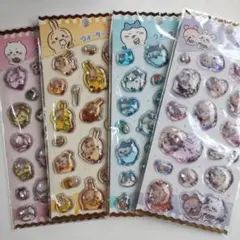 ちいかわ　ウォーターinシール　４種セット　モモンガ　ハチワレ　カニ　うさぎ