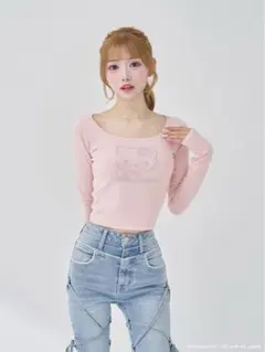 新品タグ付き】Hello Darich コンパクトロングTシャツ pink - メルカリ