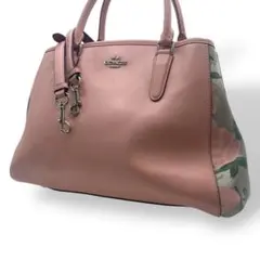 極美品✨️希少 コーチ 2way ショルダーバッグ 花柄 フラワー レザー ピンク