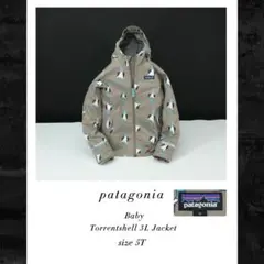 patagonia ベビー トレントシェル3Lジャケット 5T ペンギン 総柄