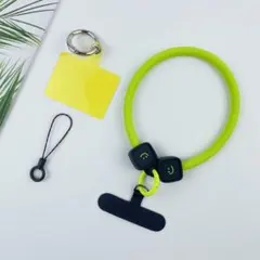 スマホ ストラップ リング シリコン 落下防止 腕掛け ホルダー【グリーン】
