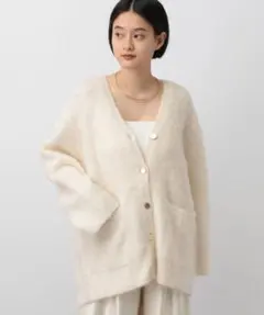 シャギーロングVネックカーディガン