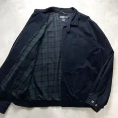 美品 90s ラルフローレン スウィングトップ ブラックウォッチ ポニー 紺 L