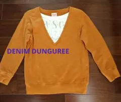 【☆良品 お値下げ デニム＆ダンガリー】120cm重ね着風Vネックトップス