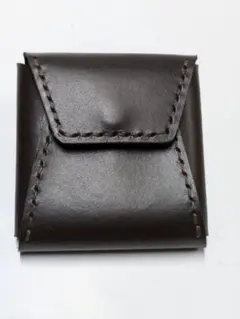ダークブラウン レザー ミニ財布　小物入れ