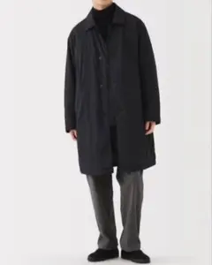 無印良品　洗える中わたステンカラーコート ブラック　Мサイズ