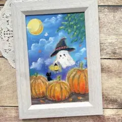 オイルパステル画　アクリル画　ハロウィンナイト　2026-2