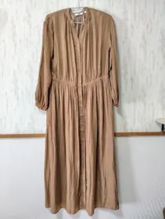 UNIQLOブラウン シャツワンピース 長袖