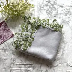 新品　タグ付　近沢レース　スノードロップ　グレー　チカザワレース　タオルハンカチ