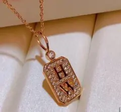 HW ダイヤモンド風チャームネックレス